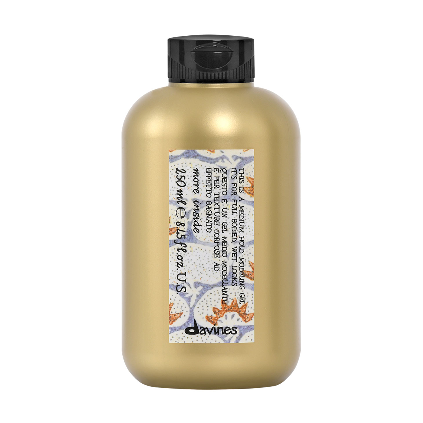 Моделювальний гель Davines More Inside Medium Hold Modelling Gel середньої фіксації, для створення ефекту мокрого волосся, 250 мл